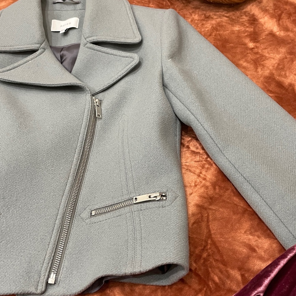 Pastel Blue Wool Suit Blazer - Picture 5 of 8